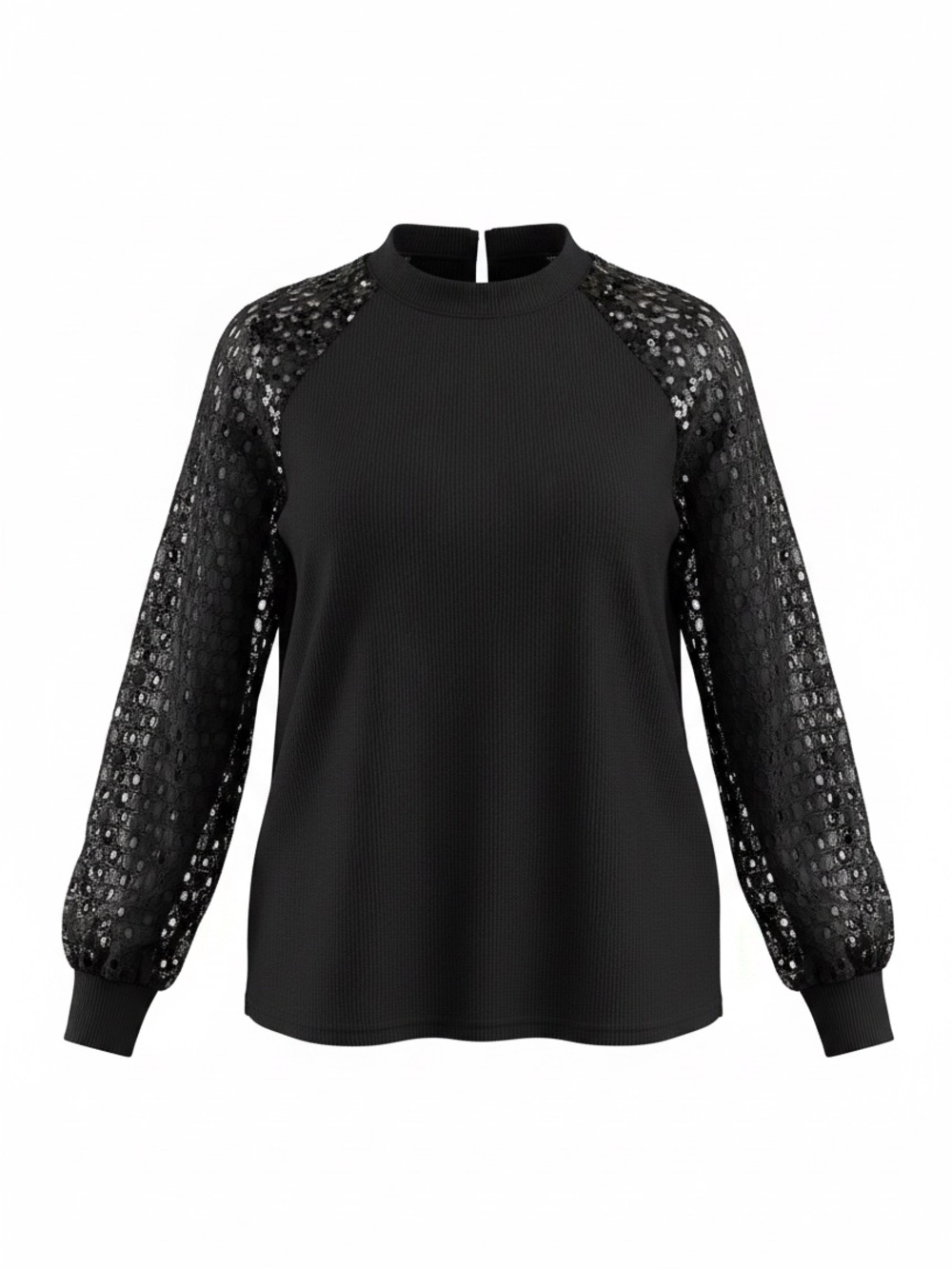 Elegant Black Lace Sleeve Blouse